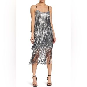 DRESS THE POPULATION - Sz Small Sequin Fringe Dress